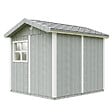 TIMBELA - Abri de Jardin Qualité Premium 5,9 m² - H252x250x294 cm - Construction de Panneaux LP Smartside -  Timbela M913-CAVERN STEEL - vignette