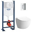 SWISS AQUA TECHNOLOGIES - Swiss Aqua Technologies Pack WC Bâti autoportant Rapid SL + WC sans bride Infinitio + Abattant softclose + Plaque chrome - vignette