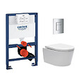 SWISS AQUA TECHNOLOGIES - Pack WC Bâti-support Rapid SL + WC sans bride SAT Brevis + Plaque Chrome - vignette