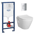 GROHE - Pack WC Bâti Rapid SL + WC sans bride Integra + Abattant softclose + Plaque chrome - vignette