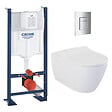 GROHE - Pack WC Bâti-autoportant Rapid SL + WC sans bride Bello + Abattant softclose + Plaque chrome (ProjectBello-1-SP) - vignette