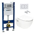 SWISS AQUA TECHNOLOGIES - Pack WC Bâti-support Duofix  + WC sans bride SAT + Abattant SoftClose + Plaque Blanche (ProjectGeb3) - vignette