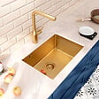 CERAMIA - Ceramia Timeless Évier de cuisine sous plan inox 304, 1 bac , 55x45x21 cm, Or brossé PVD - vignette