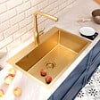 CERAMIA - Ceramia Timeless Évier de cuisine encastrable inox 304, 1 bac , 68x45x21 cm, Or brossé PVD - vignette
