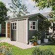 TIMBELA - Abri de Jardin Qualité Premium 8,68 m² - H252x250x412 cm - Construction de Panneaux LP Smartside - Timbela M914-TERRA BROWN - vignette