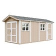 TIMBELA - Abri de Jardin Qualité Premium 11,47 m² - H252x250x530 cm - Construction de Panneaux LP Smartside - Timbela M915C-TERRA BROWN - vignette