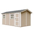 TIMBELA - Abri de Jardin Qualité Premium 11,47 m² - H252x250x530 cm - Construction de Panneaux LP Smartside - Timbela M915C-TERRA BROWN - vignette