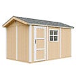 TIMBELA - Abri de Jardin Qualité Premium 8,68 m² - H252x250x412 cm - Construction de Panneaux LP Smartside - Timbela M914-HARVEST HONEY - vignette