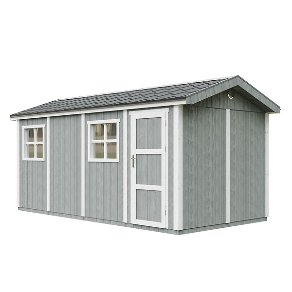 TIMBELA - Abri de Jardin Qualité Premium 11,47 m² - H252x250x530 cm - Construction de Panneaux LP Smartside - Timbela M915C-CAVERN STEEL - large
