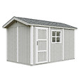 TIMBELA - Abri de Jardin Qualité Premium 8,68 m² - H252x250x412 cm - Construction de Panneaux LP Smartside - Timbela M914-TUNDRA GREY - vignette