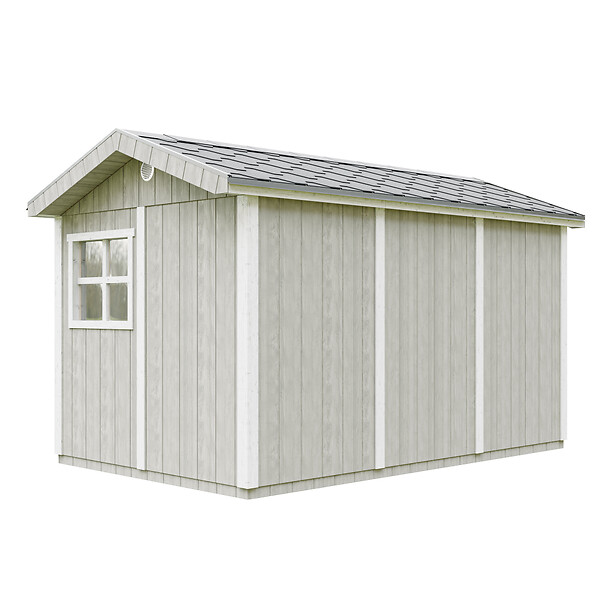 TIMBELA - Abri de Jardin Qualité Premium 8,68 m² - H252x250x412 cm - Construction de Panneaux LP Smartside - Timbela M914-TUNDRA GREY - large