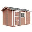 TIMBELA - Abri de Jardin Qualité Premium 8,68 m² - H252x250x412 cm - Construction de Panneaux LP Smartside - Timbela M914-REDWOOD RED - vignette