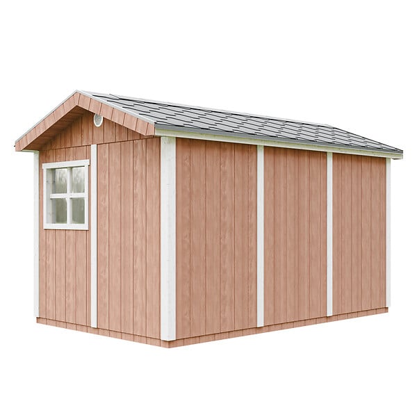 TIMBELA - Abri de Jardin Qualité Premium 8,68 m² - H252x250x412 cm - Construction de Panneaux LP Smartside - Timbela M914-REDWOOD RED - large