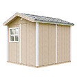 TIMBELA - Abri de Jardin Qualité Premium 5,9 m² - H252x250x294 cm - Construction de Panneaux LP Smartside - Timbela M913A-TERRA BROWN - vignette