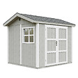 TIMBELA - Abri de Jardin Qualité Premium 5,9 m² - H252x250x294 cm - Construction de Panneaux LP Smartside - Timbela M913A-TUNDRA GREY - vignette