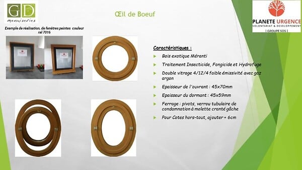 GD MENUISERIES - Oeil De Boeuf Bois H70 x L70 cm Côte Tableau - large