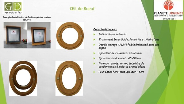 GD MENUISERIES - Oeil De Boeuf BOIS H50 x L50 cm Côte Tableau - large