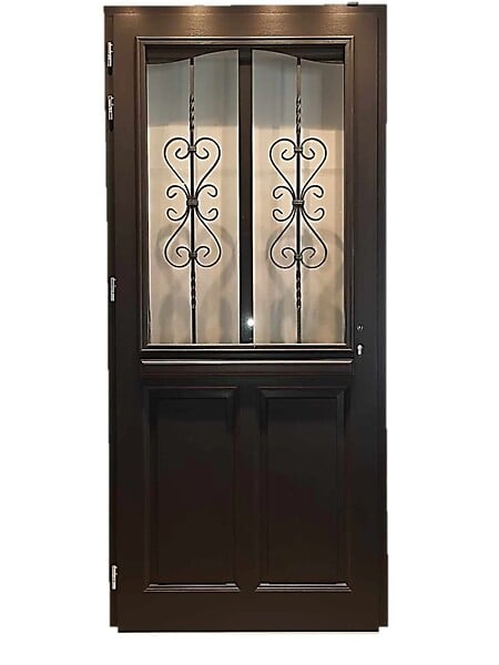 GD MENUISERIES - Porte d'entrée Bois Vitrée Sanna, H215 x L90 cm Côte Tableau, p.Droit (Poignée, Barillet ref 010403FP) - large
