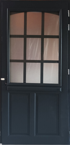 GD MENUISERIES - Porte d'entrée Bois Vitrée Alexa Gris Anthr, H215 x L80 cm Côte Tableau, p.Droit - large