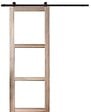 GD MENUISERIES - Porte Coulissante bois Frake Vitrage transparent H204 x L83 cm, railroulette - vignette