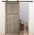 GD MENUISERIES - Porte Coulissante bois Frake 3 Panneaux H204 x L73 cm, rail roulette, coquilles - vignette