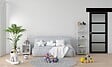 GD MENUISERIES - Porte Coulissante Telia Noir Vitrée H204 x L73 cm, Rail Alu bandeau noir, Coquilles - vignette