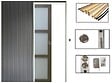 GD MENUISERIES - Porte Coulissante Gris Taupe RAL 7006 Vitrée H204 x L83 cm, Galandage, Kit de finition - vignette