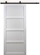 GD MENUISERIES - Porte Coulissante Tamera blanc 4 panneaux H204 x L63 cm, Rail roulettes - vignette