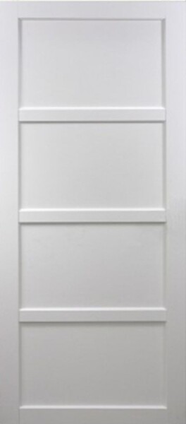GD MENUISERIES - Porte Coulissante Tamera blanc 4 panneaux H204 x L63 cm, Rail roulettes - large