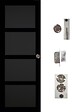 GD MENUISERIES - Porte Coulissante Telia noir 4 panneaux H204 x L83 cm, serrure condamnation - vignette