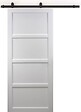 GD MENUISERIES - Porte Coulissante Tamera blanc 4 panneaux H204 x L73 cm, Rail roulettes - vignette