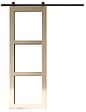 GD MENUISERIES - Porte Coulissante bois Ayous Vitrage transparent H204 x L83 cm, Rail Roulettes - vignette
