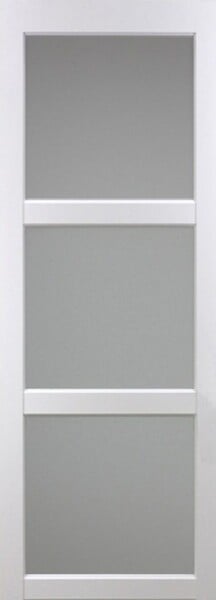 GD MENUISERIES - Porte Coulissante Kenya blanc Vitrée H204 x L93 cm, Rail Alu - large