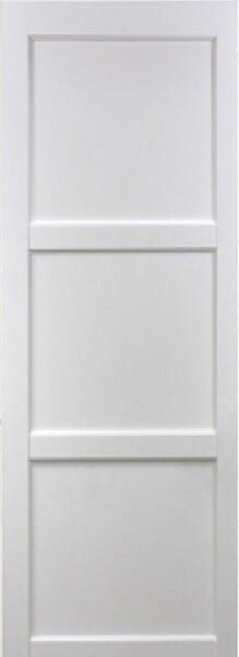 GD MENUISERIES - Porte Coulissante Korya Blanc 3 panneaux H204 x L93 cm, Rail Alu bandeau blanc - large