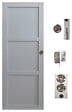 GD MENUISERIES - Porte Coulissante Greyria Gris 3 Panneaux Gris Clair H204 x L83 cm, serrurecondamnation - vignette