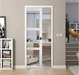 GD MENUISERIES - Porte Coulissante Kenya Blanc Vitrage transparent H204 x L73 cm, Galandage, kit finition - vignette