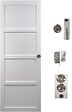 GD MENUISERIES - Porte Coulissante Tamera blanc 4 panneaux H204 x L83 cm, serrure condamnation - vignette