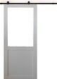 GD MENUISERIES - Porte Coulissante Atelier blanc H204 x L83 cm sans meneau, Rail roulettes - vignette