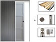 GD MENUISERIES - Porte Coulissante Greyria Gris Clair 3 Panneaux Gris Clair H204 x L73 cm,Galandage, kit finition - vignette