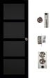 GD MENUISERIES - Porte Coulissante Telia noir 4 panneaux H204 x L73 cm, serrure condamnation - vignette