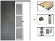 GD MENUISERIES - Porte Coulissante Kenya Blanc Vitrée H204 x L83 cm, Galandage, kit finition - vignette