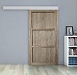 GD MENUISERIES - Porte Coulissante bois Frake 3 Panneaux H204 x L73 cm, rail alu, coquilles - vignette