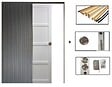 GD MENUISERIES - Porte Coulissante Tamera blanc 4 panneaux H204 x L73 cm, Galandage, kit finition - vignette
