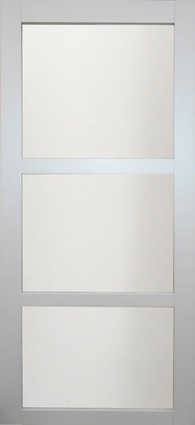 GD MENUISERIES - Porte Coulissante Greyria Gris Clair Vitrée H204 x L73 cm, Rail roulettes - large