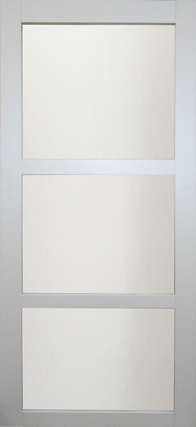 GD MENUISERIES - Porte Coulissante Greyria Gris Clair Vitrée H204 x L83 cm, Rail Alu, Coquilles - large