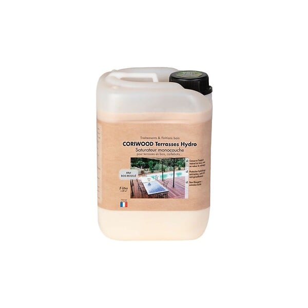 ART GARDEN - Huile de protection monocouche pour terrasses en bois – Hydro - Chêne moyen - 5 L - large