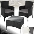 TECTAKE - Salon de jardin LUCERNE 2 places avec 2 sets de housses noir - vignette