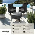 TECTAKE - Salon de jardin LUCERNE 2 places avec 2 sets de housses noir - vignette