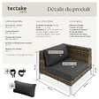 TECTAKE - Ensemble de tables modulaires Villanova en aluminium, coin gauche gris anthracite chiné - vignette