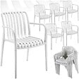 TECTAKE - Chaises de jardin ALCUDIA empilables et résistantes aux intempéries crème - vignette